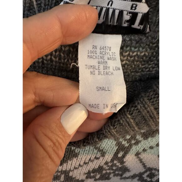 Vintage 80's Croquet Club Sweater Neck Pastel Geometric Womens Small Made In USA - Picture 3 of 5